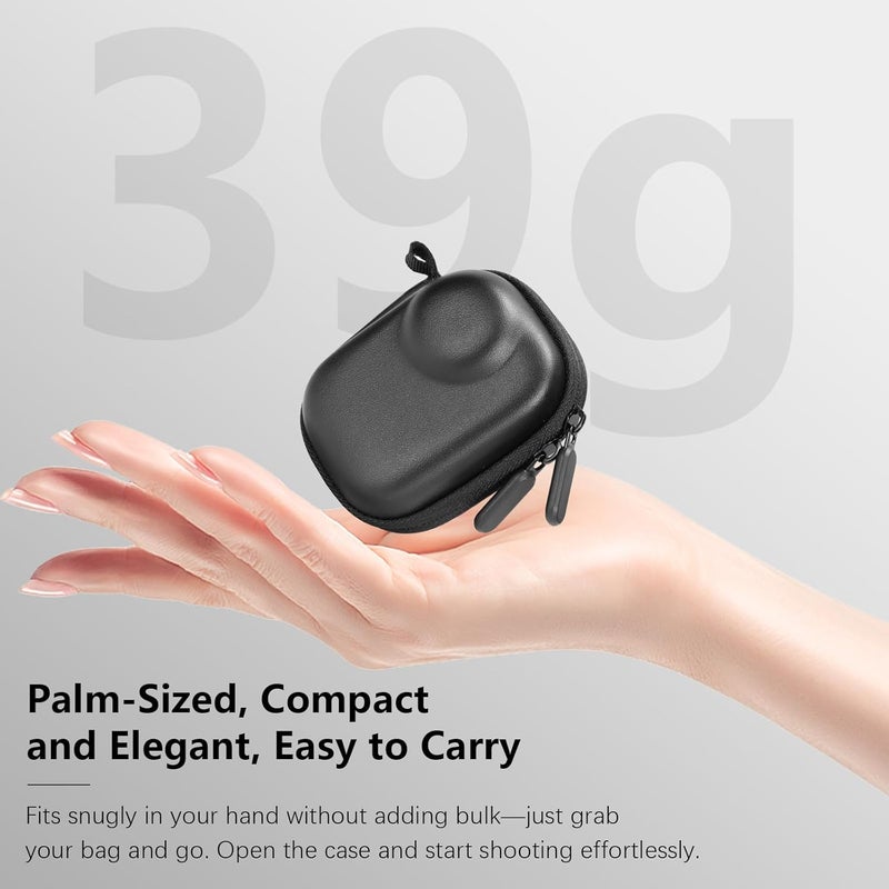 AMAZEAR Carry Case for Insta360 Go Ultra Accessories, Insta 360 Go-Ultra Portable and Compact Travel Bag Hard Leather Case with Soft Inner for Protection, Organization, and Storage, Black - Image 4